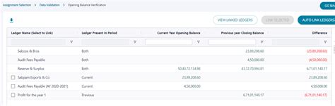 Data Validation - Opening Balance Verification Status