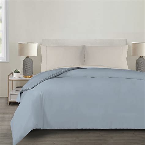 Style Selections Spa Blue Solid Reversible King Comforter Microfiber ...