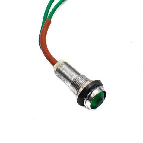 Buy 10mm AC Green Power Indicator Light with Wire and Metal Body at ...