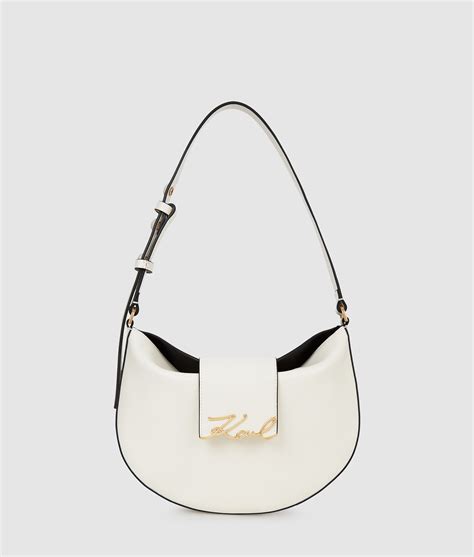 K/Signature moon bag | Off White | Women | KARL LAGERFELD