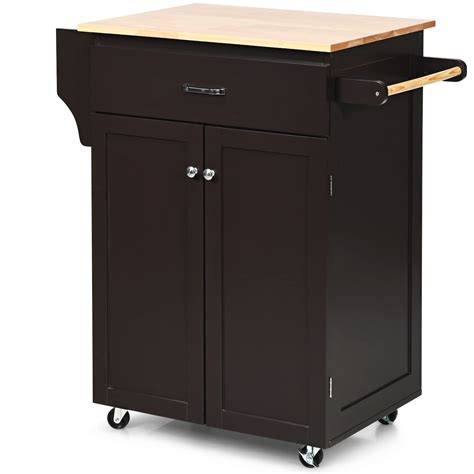 Giantexuk Kitchen Island On Wheels Rolling Storage Trolley With Drawer ...