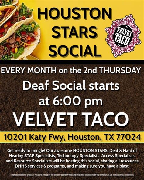 Houston STARS Social - Deaf/Hard of Hearing Social, Velvet Taco ...