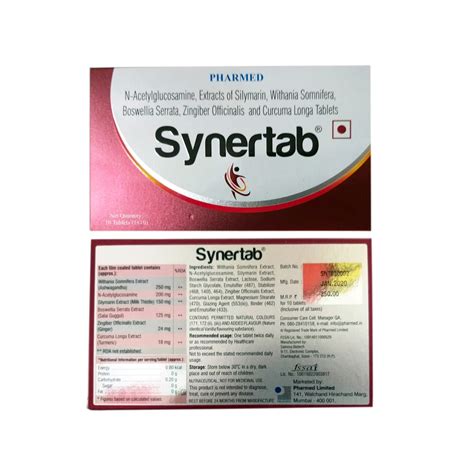 Buy Pharmed Synertab 10 Tablets Online At Best Price in India - Cureka
