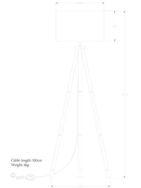 John Lewis Wooden Tripod Floor Lamp