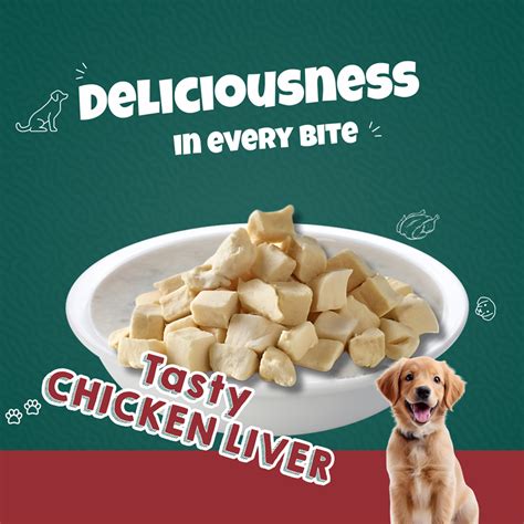 Goofy Tails Freeze-Dried Chicken Liver Cubes for Dogs – 50g Pack ...