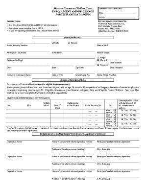 2022-2026 Western Teamsters Welfare Trust Enrollment and/or Change ...