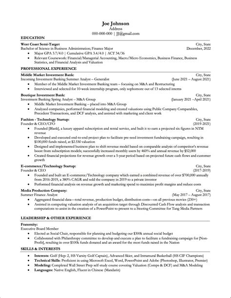 Ib Resume Template