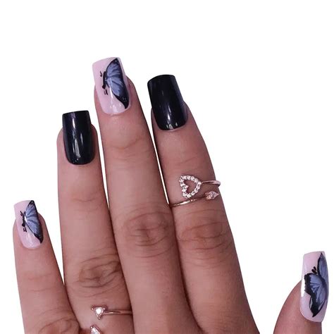 Buy Printed Butterfly Nails - Stylish Press-On Nails | Beromt – Beromt