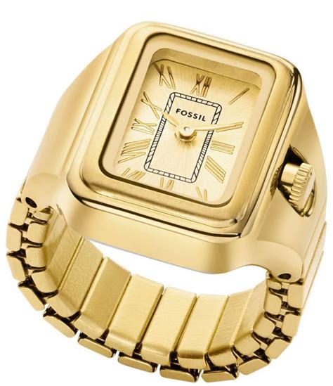 Fossil Women's Raquel Two-Hand Gold Tone Stainless Steel Watch Ring | Hamilton Place