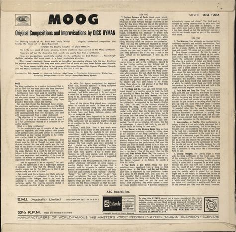 Dick Hyman Moog - The Electric Eclectics Of Dick Hyman Australian Viny ...
