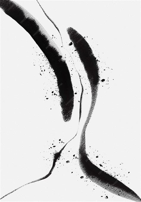 Premium Photo | Hand Painted Black and White Minimalist Ink Line Art ...