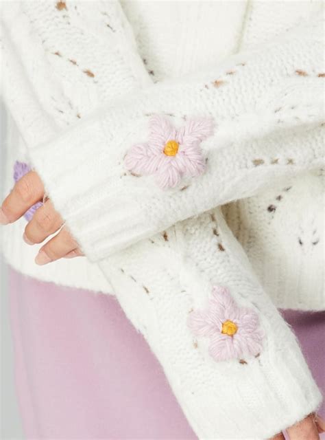 Buy Women Embroidered Cable Knit Cardigan Online at just Rs. 1799.0 ...