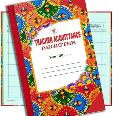 Teacher Acquittance Register in English | 50 Sheets | 100 Pages | Hard ...