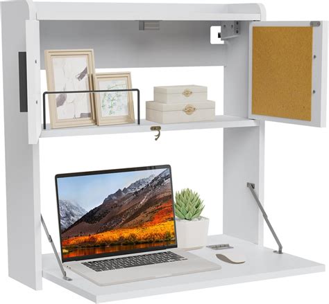 Amazon.com: IFANNY Wall Mounted Desk, Wall Computer Desk w/Storage ...