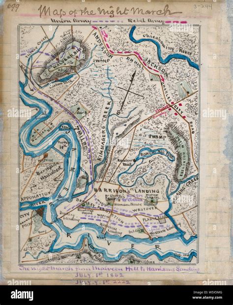 Civil War Maps 0927 Map of the night march from Malvern Hill to ...