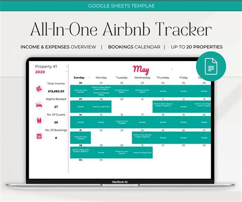 Airbnb Booking Calendar: Property Management & Reservation Template ...