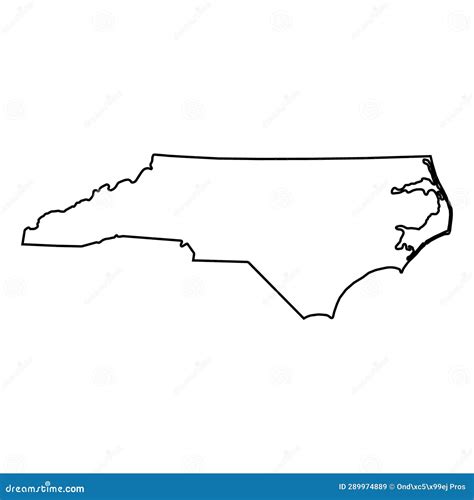 North Carolina Map Shape, United States of America. Flat Concept Symbol ...
