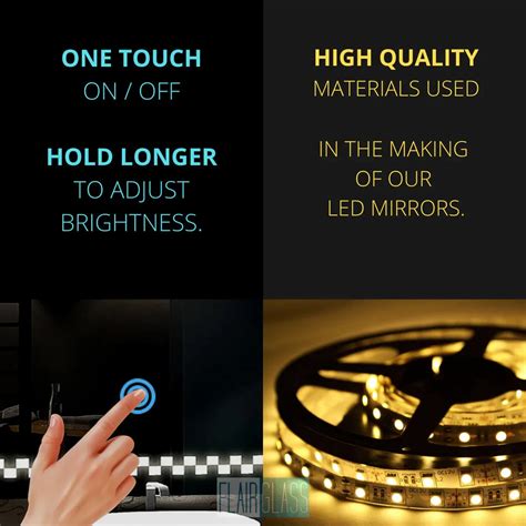 LED Mirror with Buddha Design - Warm Light - Rectangular – Flair Glass