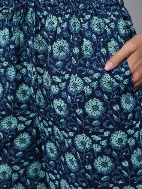 Women Blue Floral Printed Night Suit – Nayo Clothing