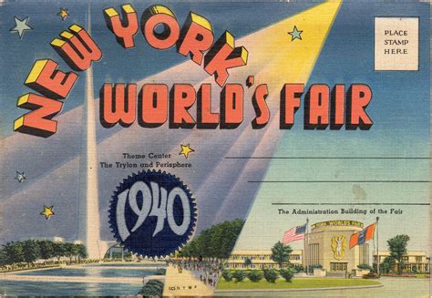 1939 NEW YORK WORLD'S FAIR - SOUVENIR POSTCARD FOLDER: 18 views of the ...