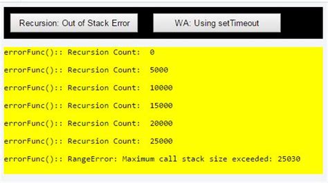 JavaScript Maximum Call Stack Size Exceeded 的图像结果