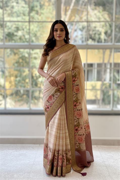 Diamond chiffon saree - Pink – D tales