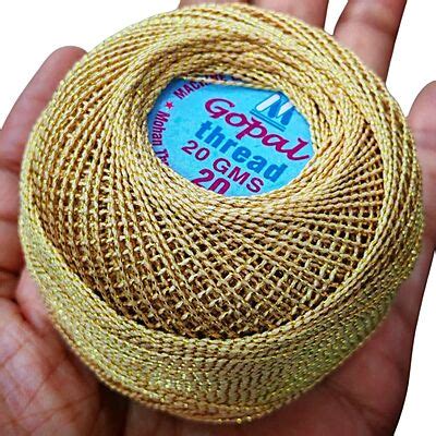 Buy Online Gopal mercer metallic crochet thread | doilies| table ...