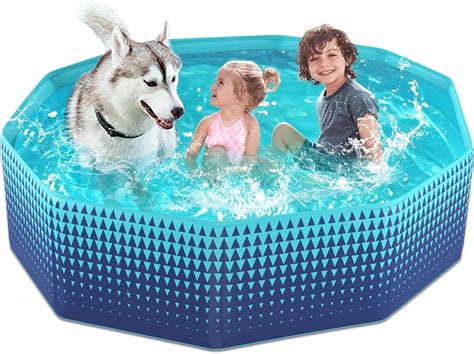 Foldable Dog Kiddie Pool - Hard Plastic Kids Paddling Pool Toddler Baby ...
