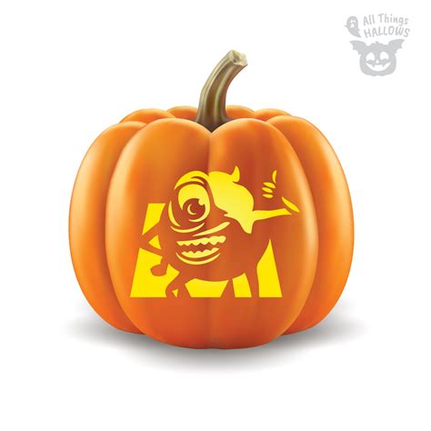 Mike Wazowski Pumpkin Stencil - Allthingshallows.com – AllThingsHallows