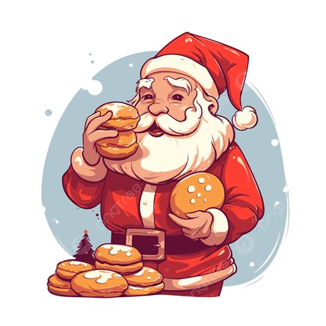 Santa Eating Cookies Clip Art