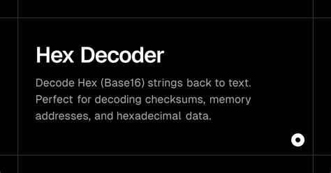 Image result for Hex Decoder Tutorial
