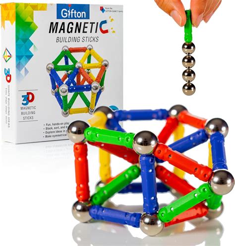 Amazon.com: Gifton - Magnetic Building Stick Blocks STEM Toy Set 30pc ...