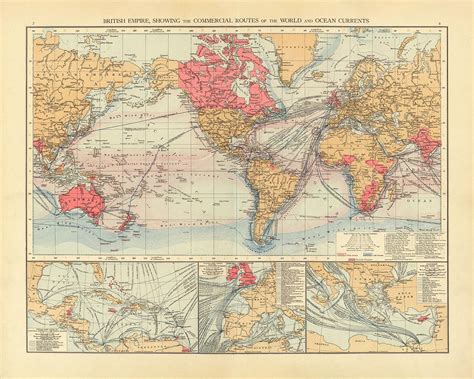 Old World Map of British Empire Trade Routes & Ocean Currents, 1895 - – The Unique Maps Co.