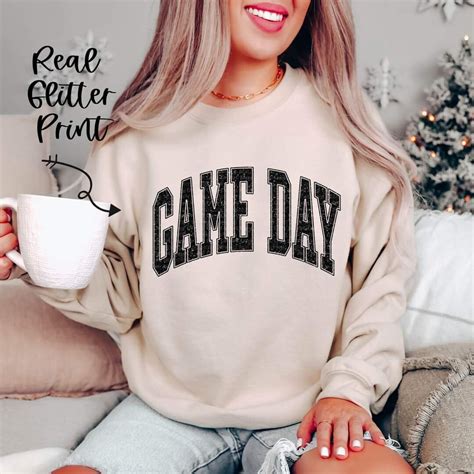 Game Day Sweatshirt, Glitter Game Day Sweatshirt, Football Game Day ...
