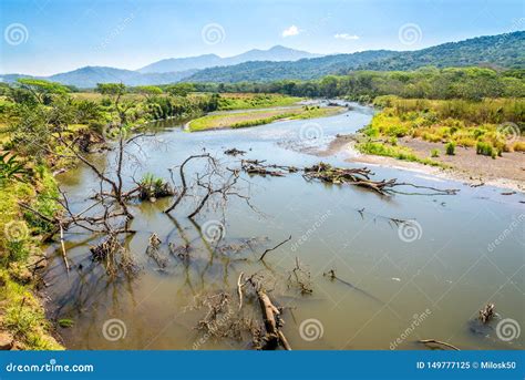 View at the River Tarcoles from Crocodile Bridge in Costa Rica Stock ...