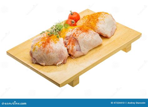 Raw chicken thigh stock photo. Image of lunch, eating - 47334410