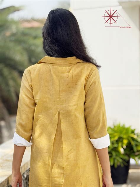Beige Shirt Dress With White Contrast Cuff – Velonae
