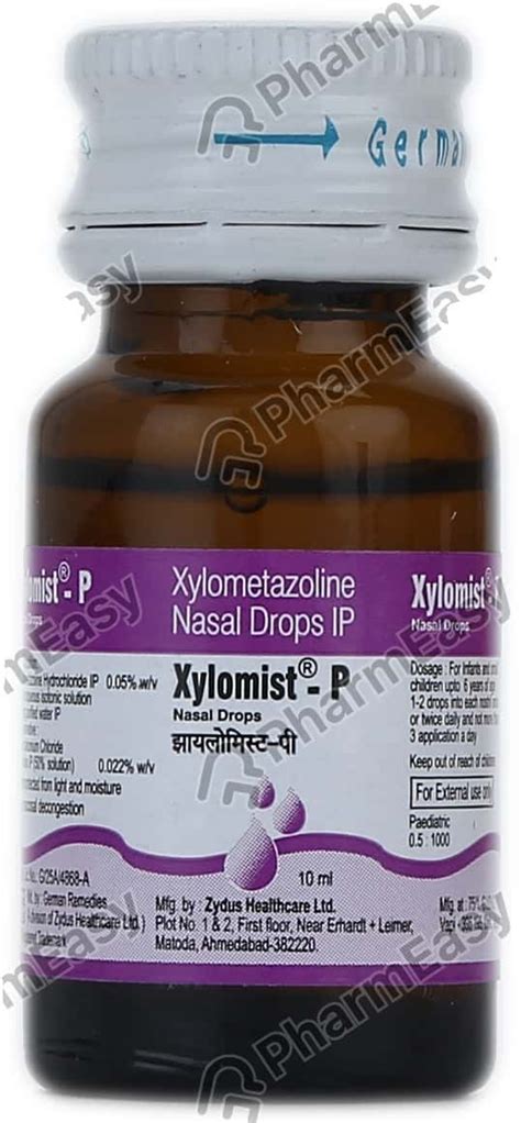 Xylomist P 0.05 %W/V Nasal Drop (10): Uses, Side Effects, Price ...
