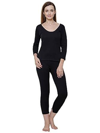 Buy Bodycare Insider Women's Poly Cotton Thermal Top (Black, Large) at ...
