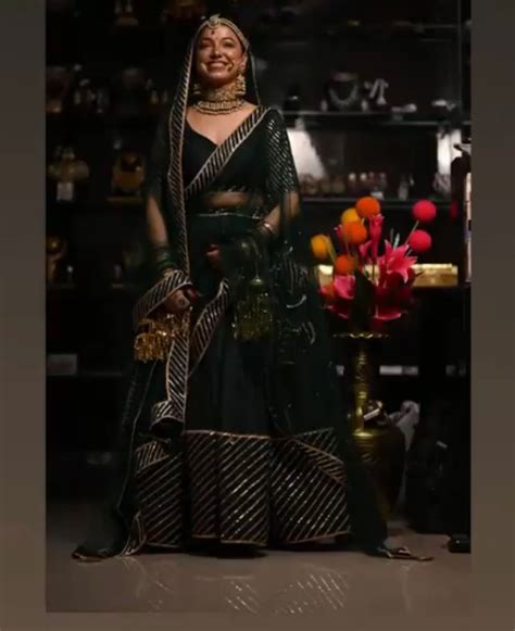 Mimosa Dark Green Cotton Silk Gotta Patti Work Lehenga With Jaal Work ...