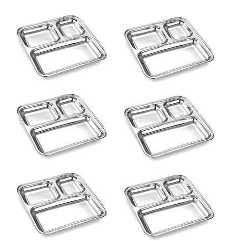 Buy Palomino 3 In1 Stainless Steel Square Plates with Compartments ...