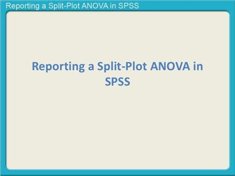 Split-Plot Design Anova 的图像结果