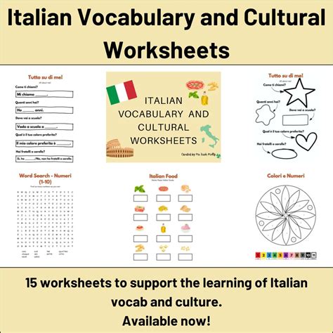 Image result for Italian Language 101 Worksheets