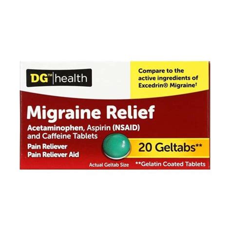 Buy DG Health Migraine Relief, 20 ct from Dollar General - Instore