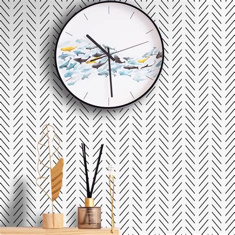 Buy Orainege Black and White Peel and Stick Wallpaper Herringbone ...