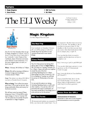 Fillable Online eli ufl Magic Kingdom IRS Tax Forms ELI Video The ELI ...