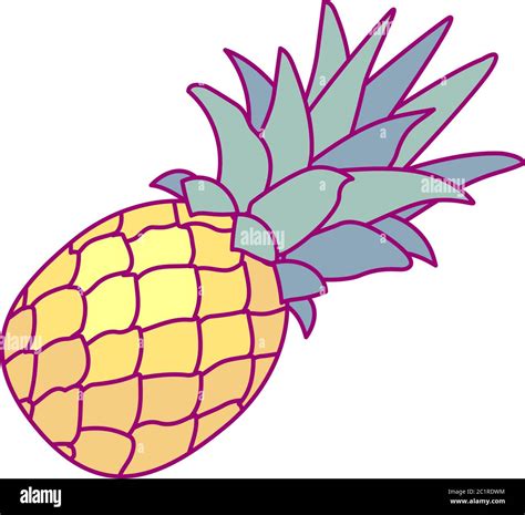 vector cute drawn fruit clip art pineapple Stock Vector Image & Art - Alamy