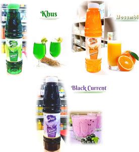 jeni Khus+Mosambi+BlackCurrent Sharbat & Soda Syrup Summer Combo [700ml ...