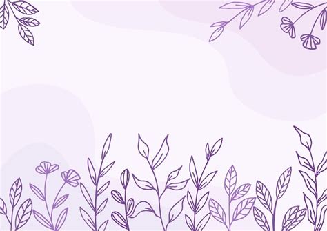 Beautiful purple floral background with hand drawn flowers and leaves ...