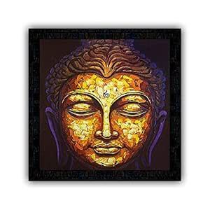 PnF Framed Poster of Buddha-1789(13x13inch,Multicolour,Synthetic Wood ...